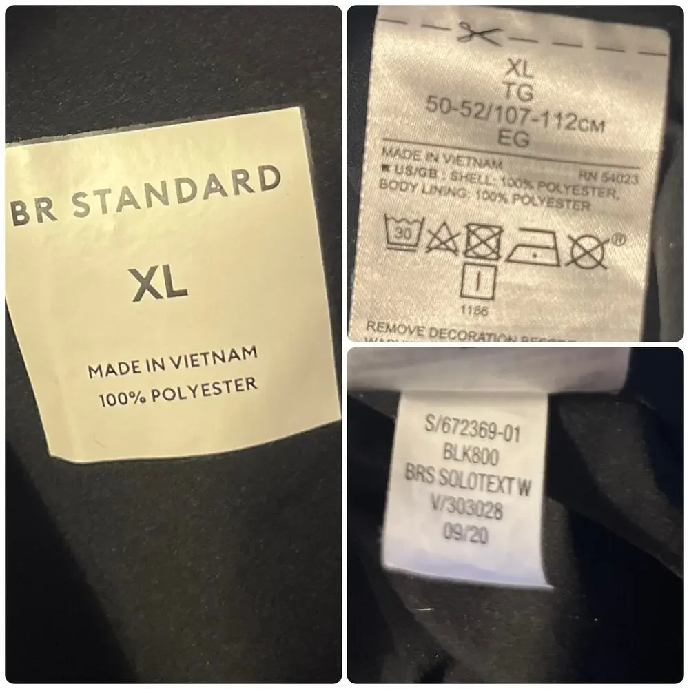 Banana Republic Men’s  Black Motion Tech Zip Pockets Zip Up Jacket XL #672369